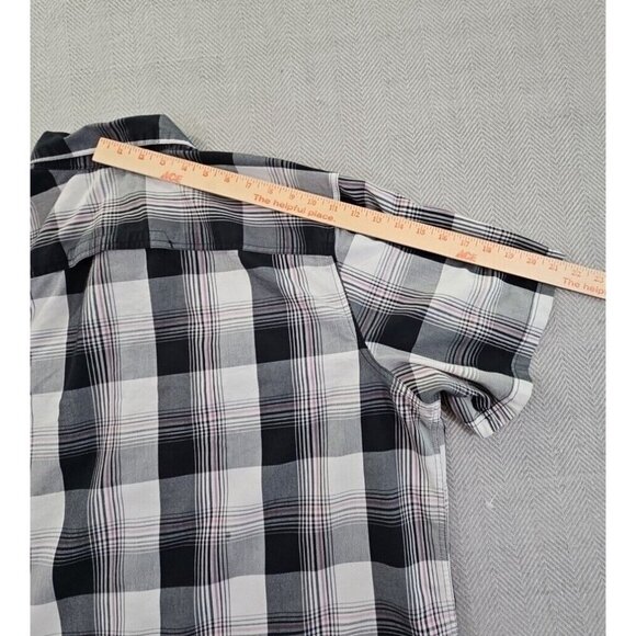 Wrangler Performance Shirt Men's Size 2XL Black Plaid Short Sleeve EUC Gorpcore - Picture 10 of 12